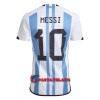 Virallinen Fanipaita Argentiina Messi 10 Kotipelipaita MM-Kisat 2022 - Miesten